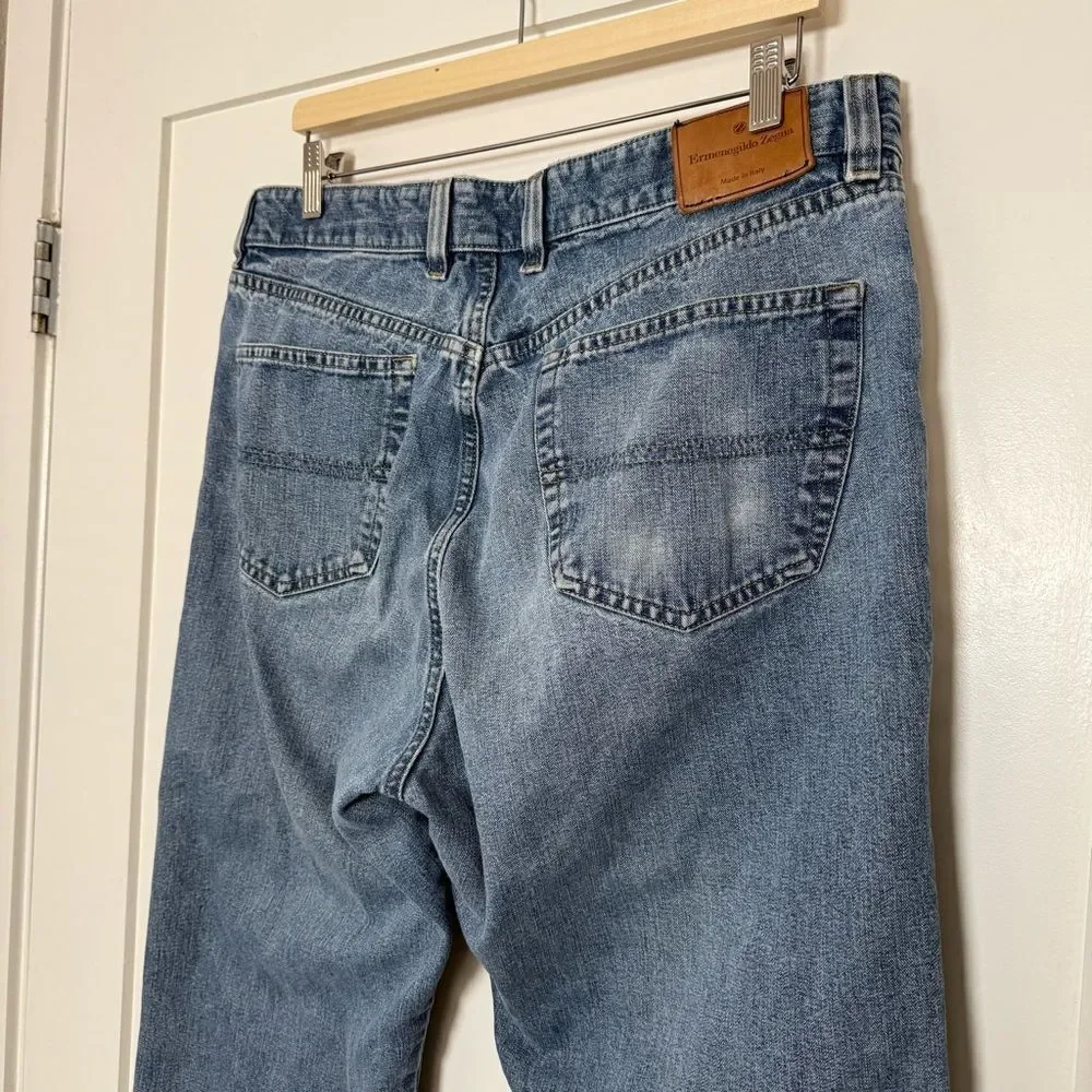 Ermenegildo Zegna Jeans Mens Sz 38 Blue Straight Designer Denim Made in Italy